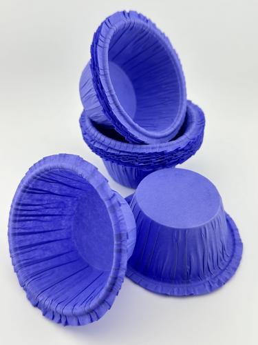 Бумажная форма капсула  с усиленным бортом фиолетовая